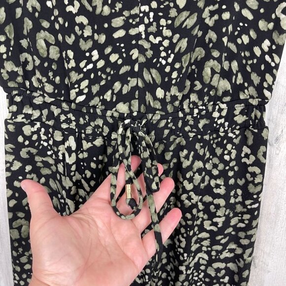 Tommy Bahama Wild One wide leg jumpsuit animal print black green size XXS - Picture 4 of 9